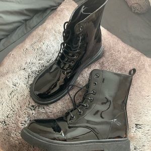 Black Rubber Combat Boots